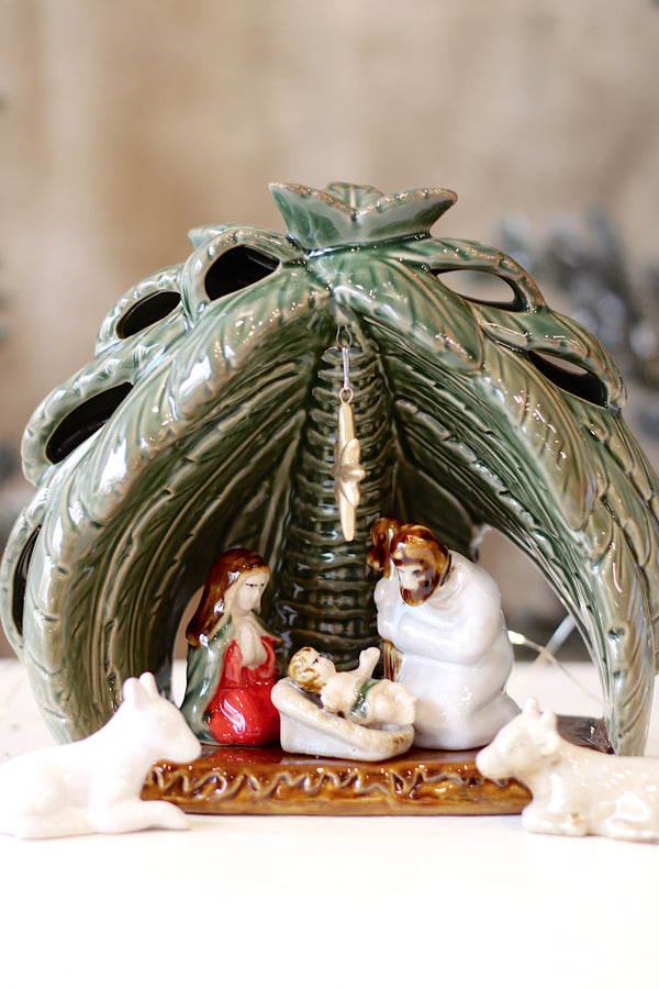 Coloured Stoneware Nativity