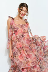 Organza Tiered Midi Dress