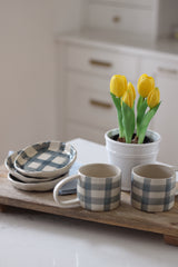 Hand Painted Grid Mug