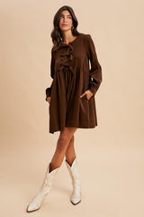 Alia Cord Bow Dress