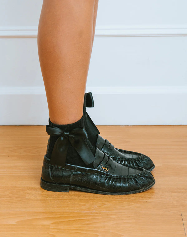 Satin Bow Sock