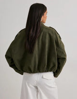 Moon-Stina Faux Suede Bomber