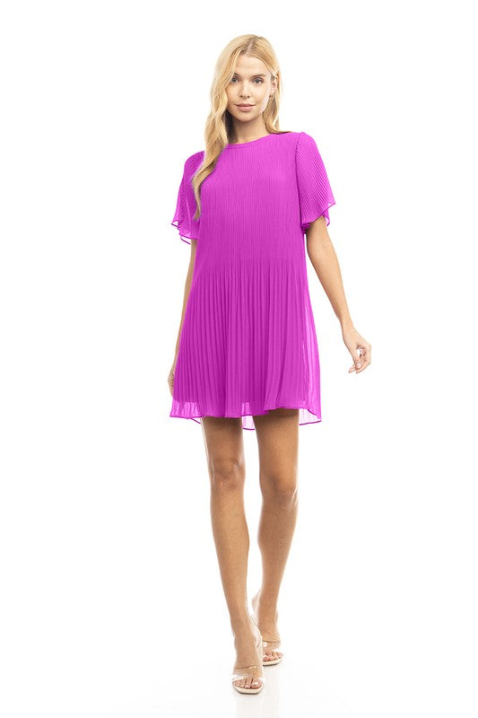 SS Pleated Mini Dress S25