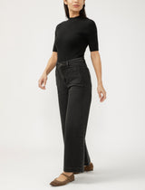 Vintage Ankle Wide Leg-Ebony