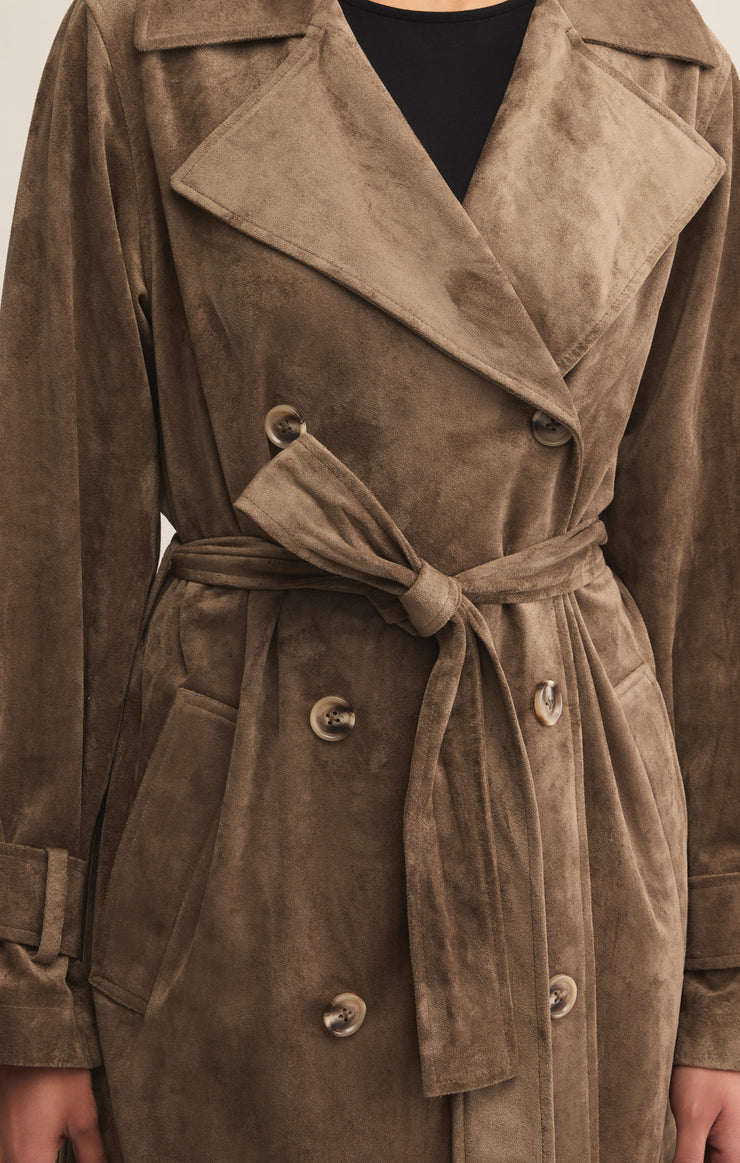 Dorian Faux Suede Trench