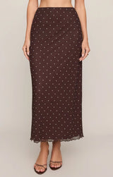 Eda Polka Dot Mesh Skirt