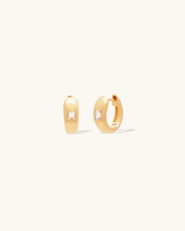 White Topaz Huggies