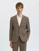 Oasis Linen Blazer-Dark Sand