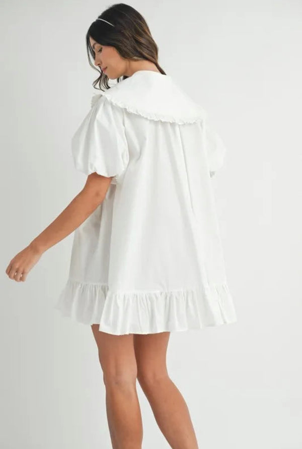 Ruffled Collar Mini Dress