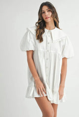 Ruffled Collar Mini Dress