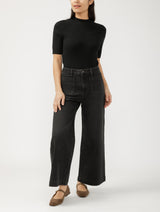 Vintage Ankle Wide Leg-Ebony