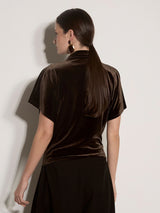 Velvet High Neck Top
