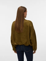 Hazel Faux Suede Bomber