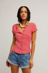 Most Wanted Striped Cardi Red/Wht