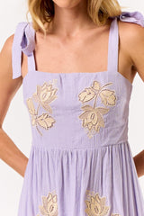 Embroidered Flower Maxi