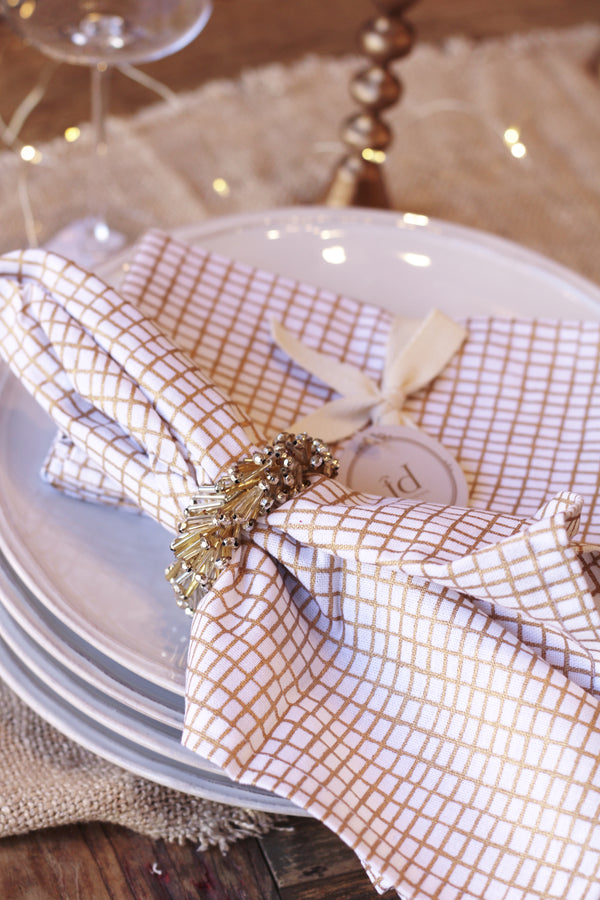 Gold Mosaic Napkins S/4
