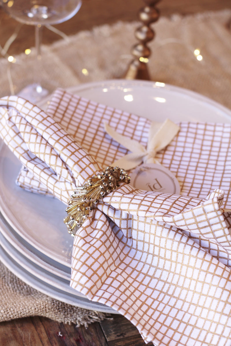 Gold Mosaic Napkins S/4