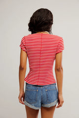 Most Wanted Striped Cardi Red/Wht