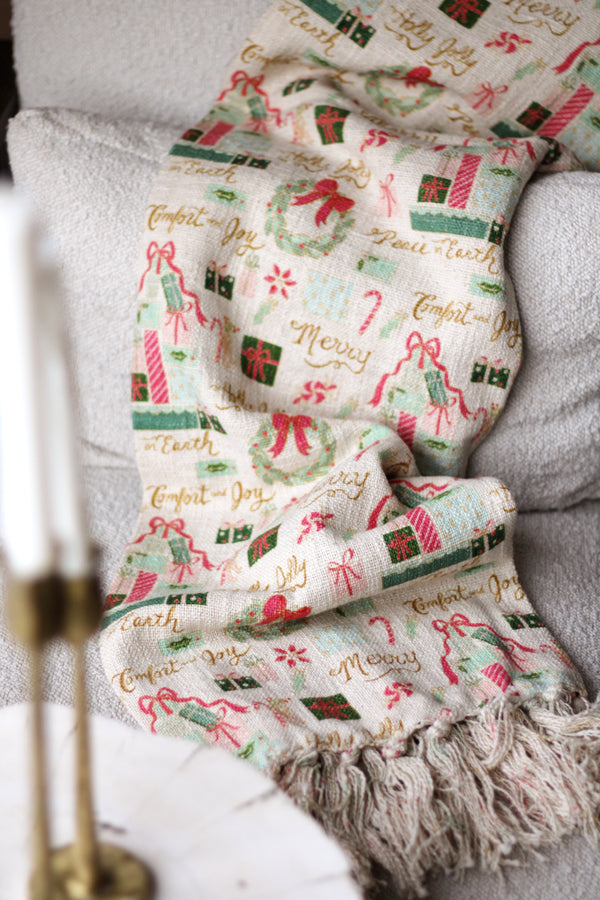 Printed Holiday Throw
