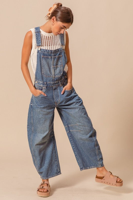 Slouchy Denim Overalls