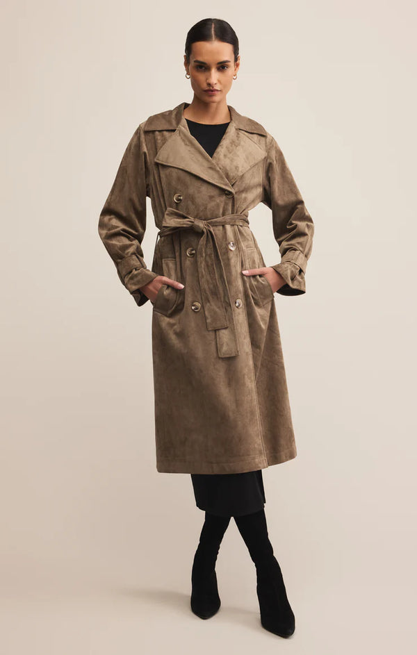 Dorian Faux Suede Trench