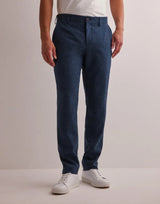 Oasis Linen Pants-Navy