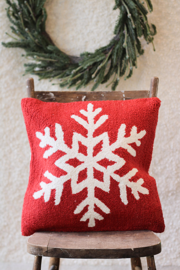 Pinch Hook Snowflake Pillow