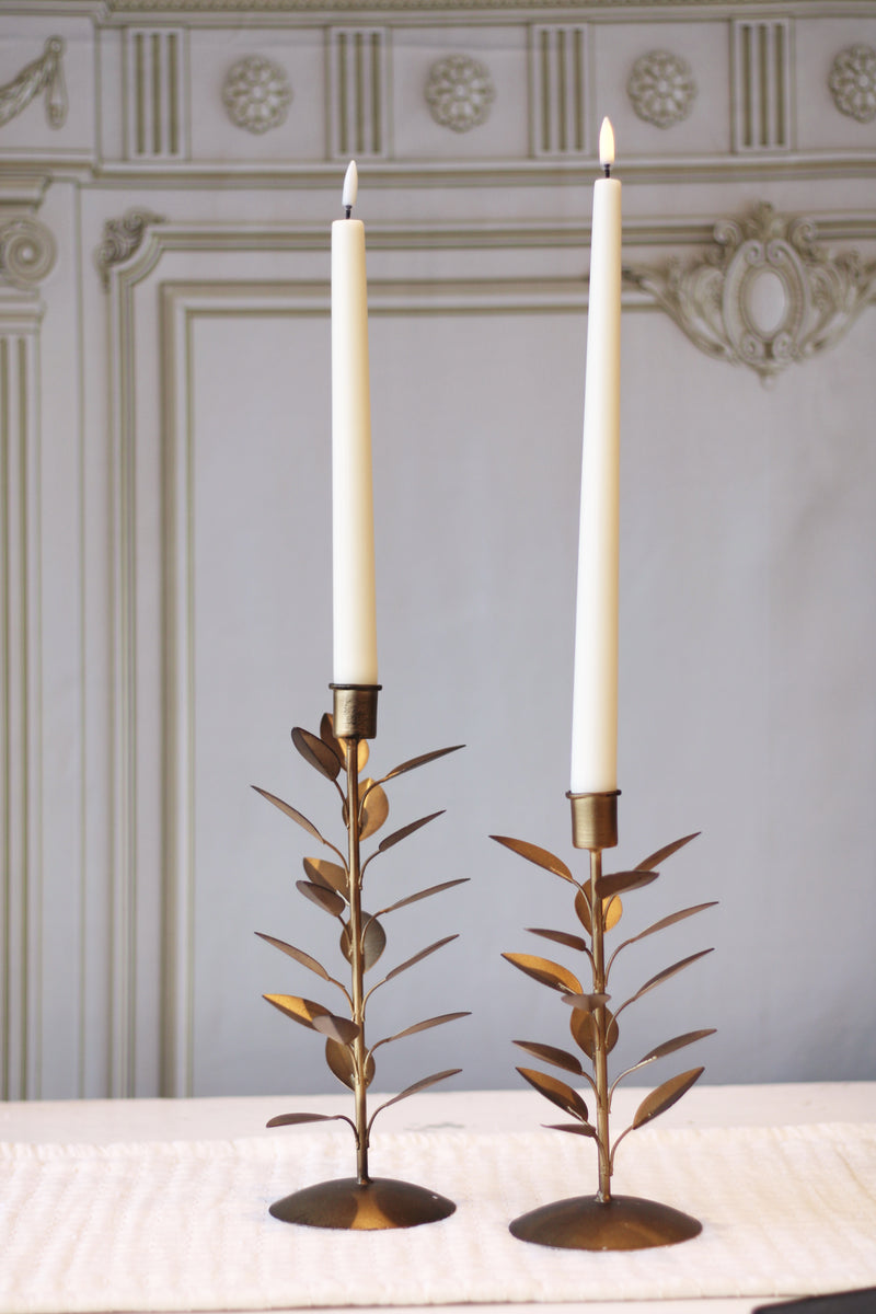 Metal Leaf Candle Holder