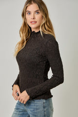 Lace Mock Neck