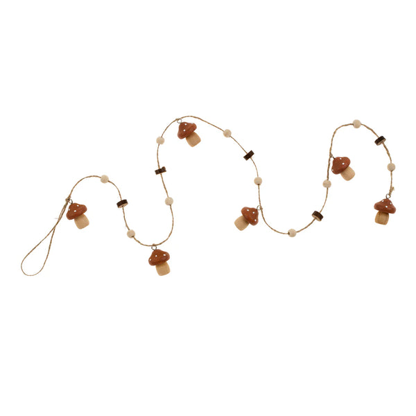 Wooden Mushroom Garland
