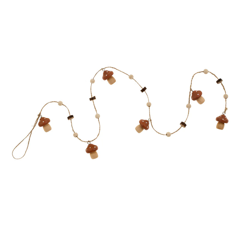 Wooden Mushroom Garland