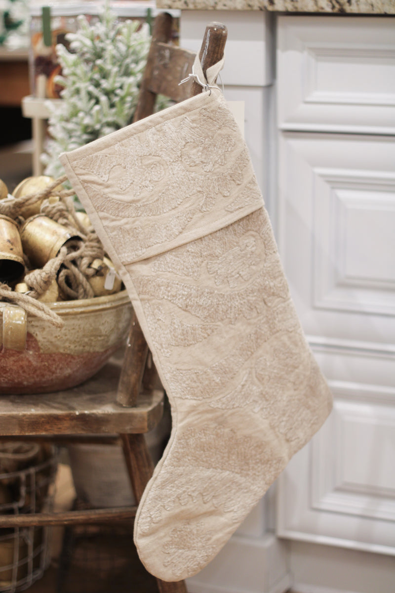 Linen Suzani Stocking