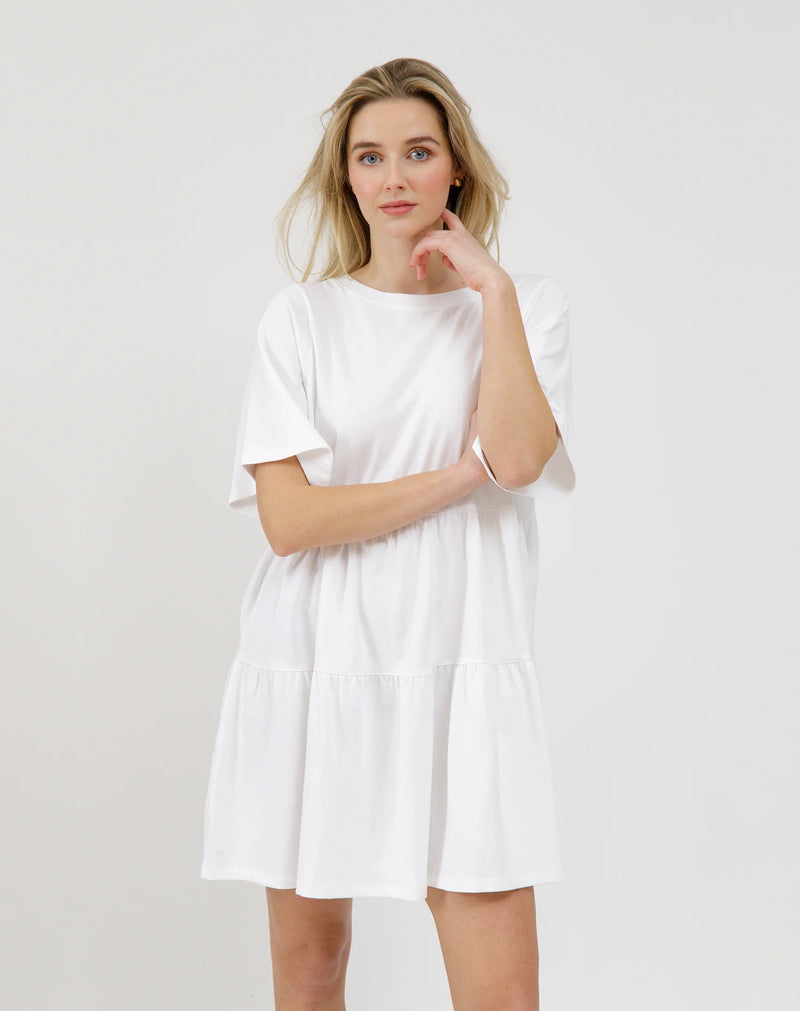 Tiered Tee Dress W/Bows