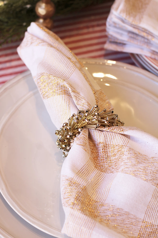 Beaded Napkin Ring-Gold