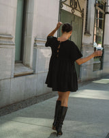 Tiered Dress-Black