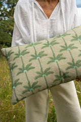 Embroidered Palms Pillow