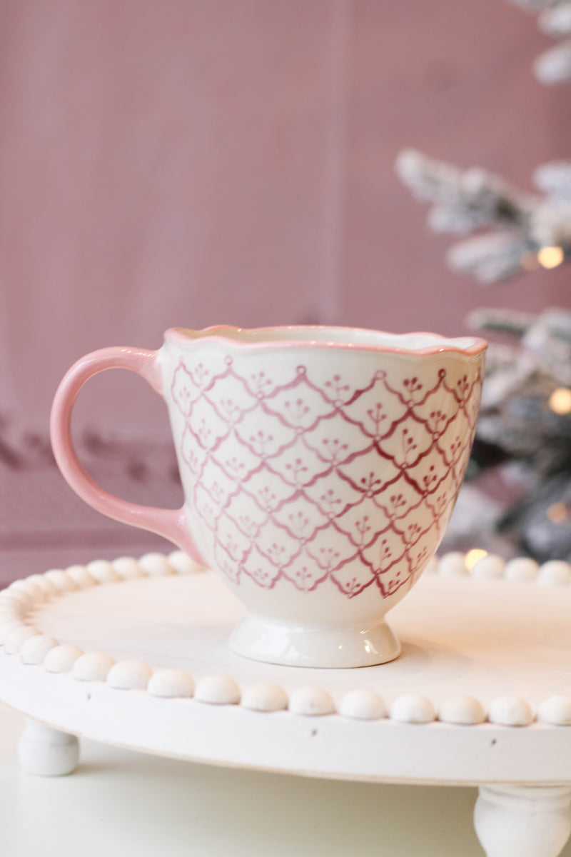 Stoneware Teacup-Pink