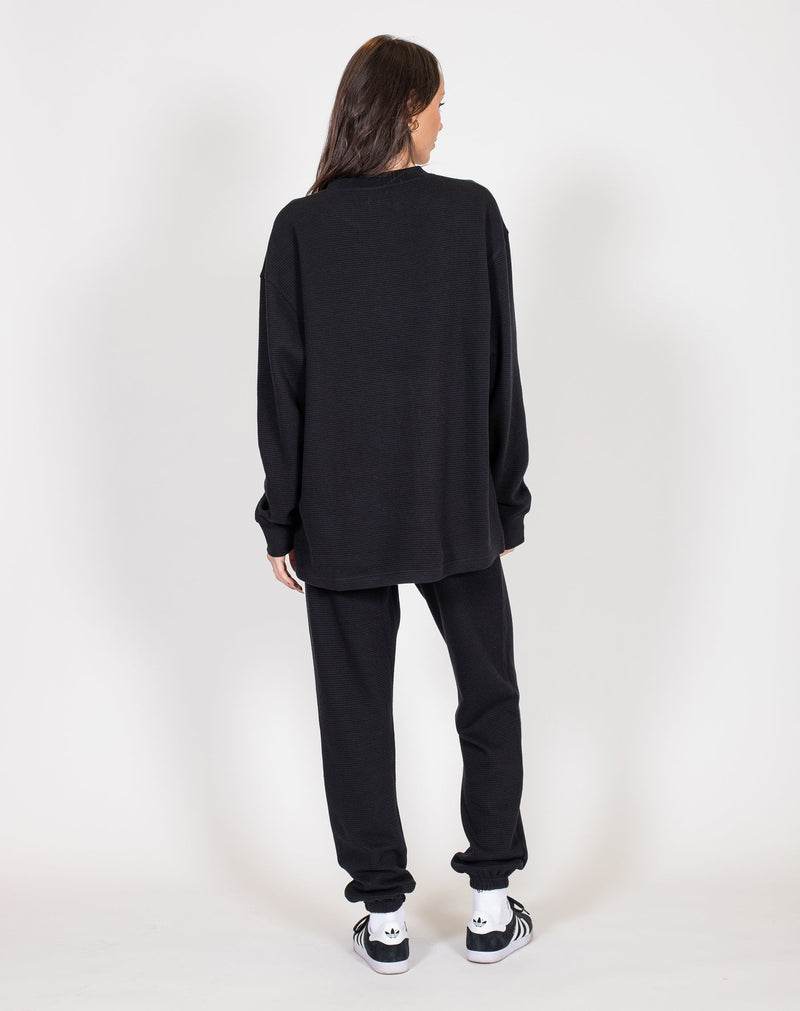 Waffle Knit Boxy L/S
