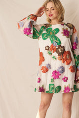 Floral Organza Mini Dress