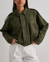 Moon-Stina Faux Suede Bomber