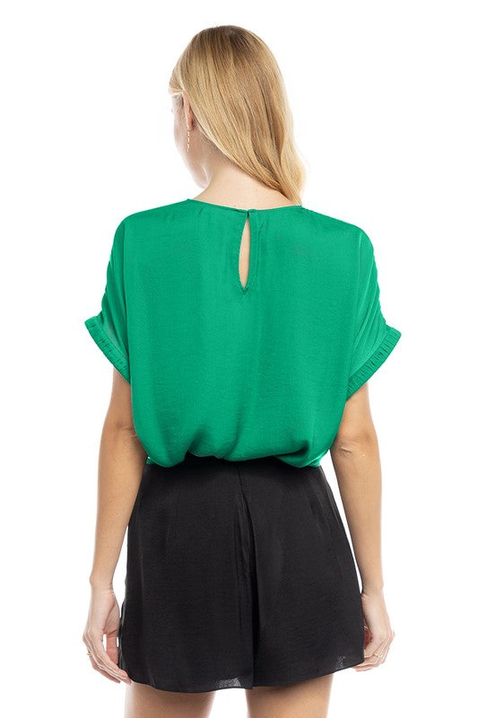 Dolman SS Plisse Blouse