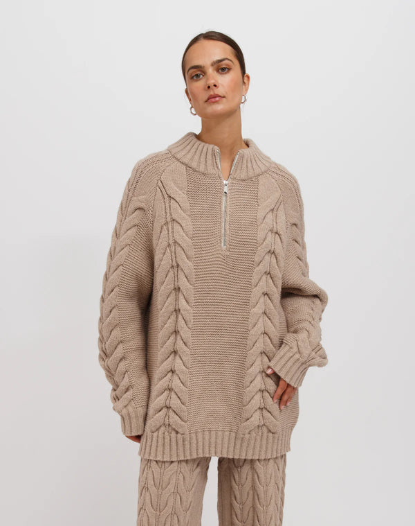 Sophie 1/2 Zip Cable Knit