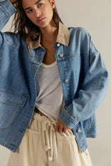 Lemon Denim Jacket-Berry Blues