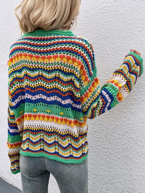Crochet Stripe Sweater