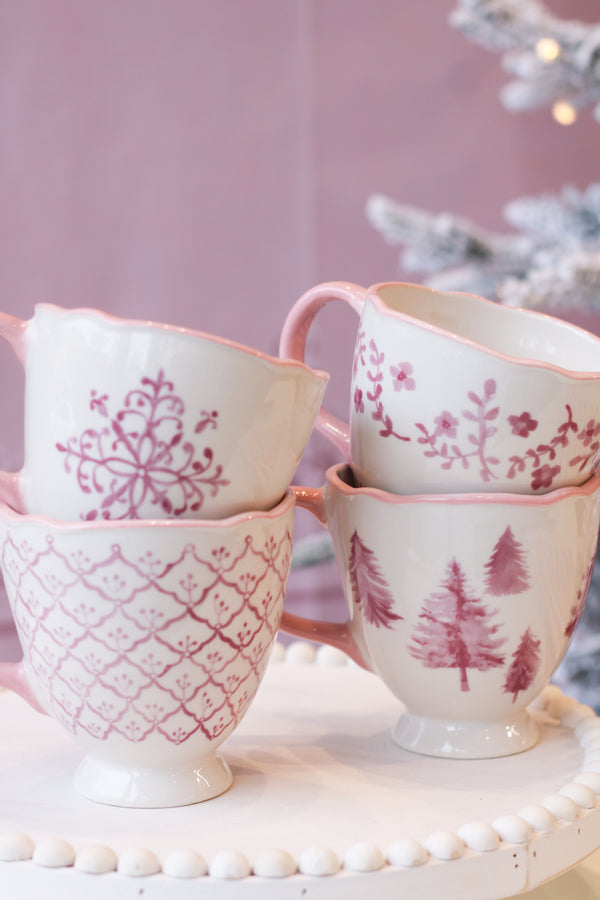 Stoneware Teacup-Pink