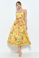 Embroidered Bustier Midi Dress
