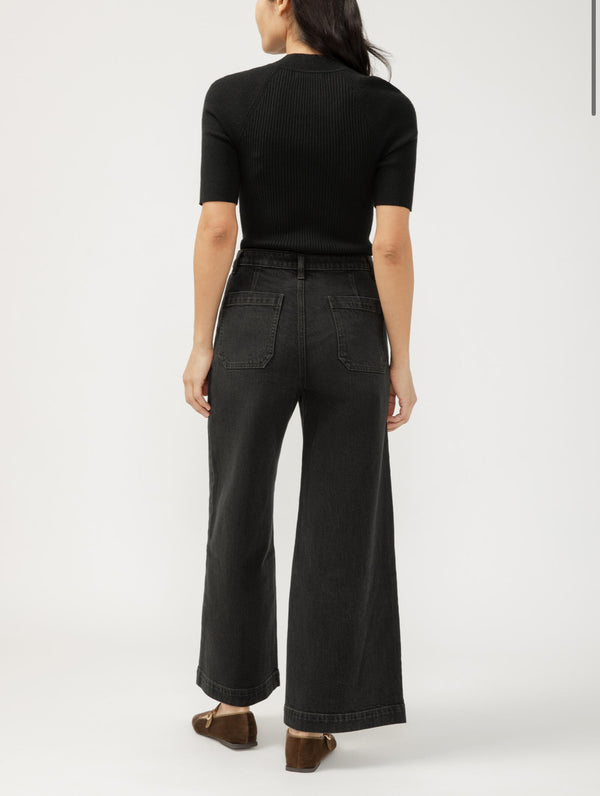 Vintage Ankle Wide Leg-Ebony