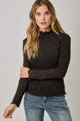 Lace Mock Neck
