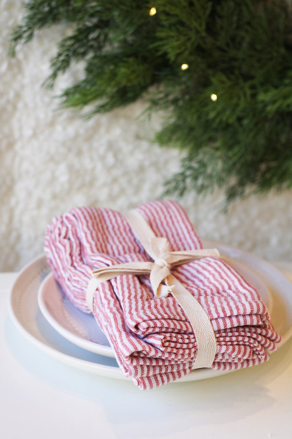 Square Striped Napkin S/4