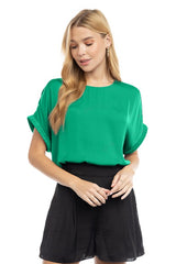 Dolman SS Plisse Blouse